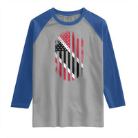 Trinidad And Tobago Trinidadian American Flag Raglan Shirt - Wonder Print Shop