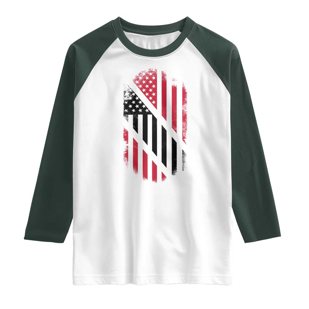 Trinidad And Tobago Trinidadian American Flag Raglan Shirt - Wonder Print Shop