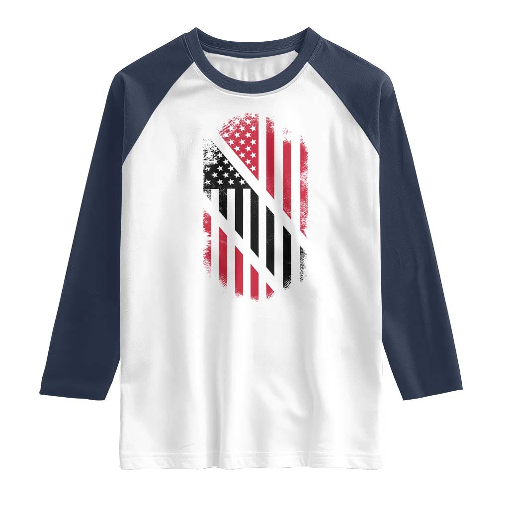 Trinidad And Tobago Trinidadian American Flag Raglan Shirt - Wonder Print Shop