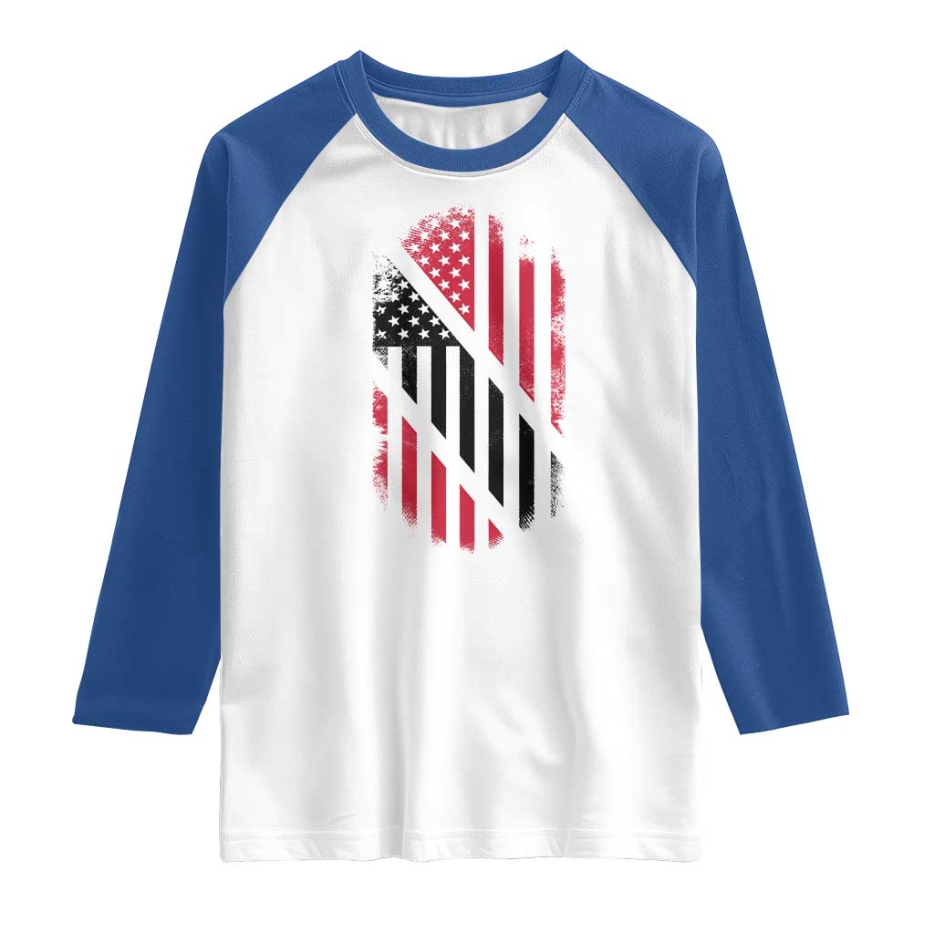 Trinidad And Tobago Trinidadian American Flag Raglan Shirt - Wonder Print Shop