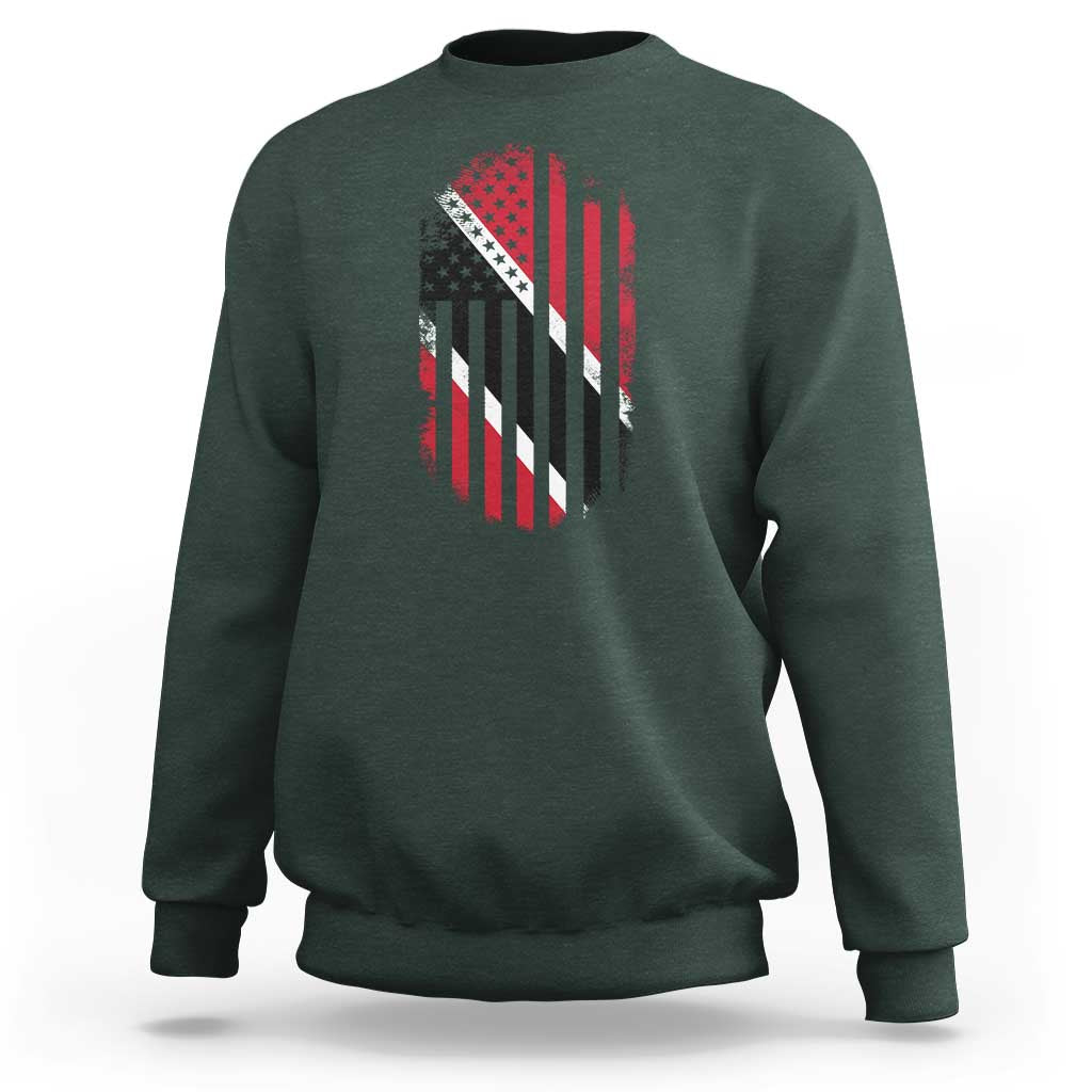 Trinidad And Tobago Trinidadian American Flag Sweatshirt - Wonder Print Shop