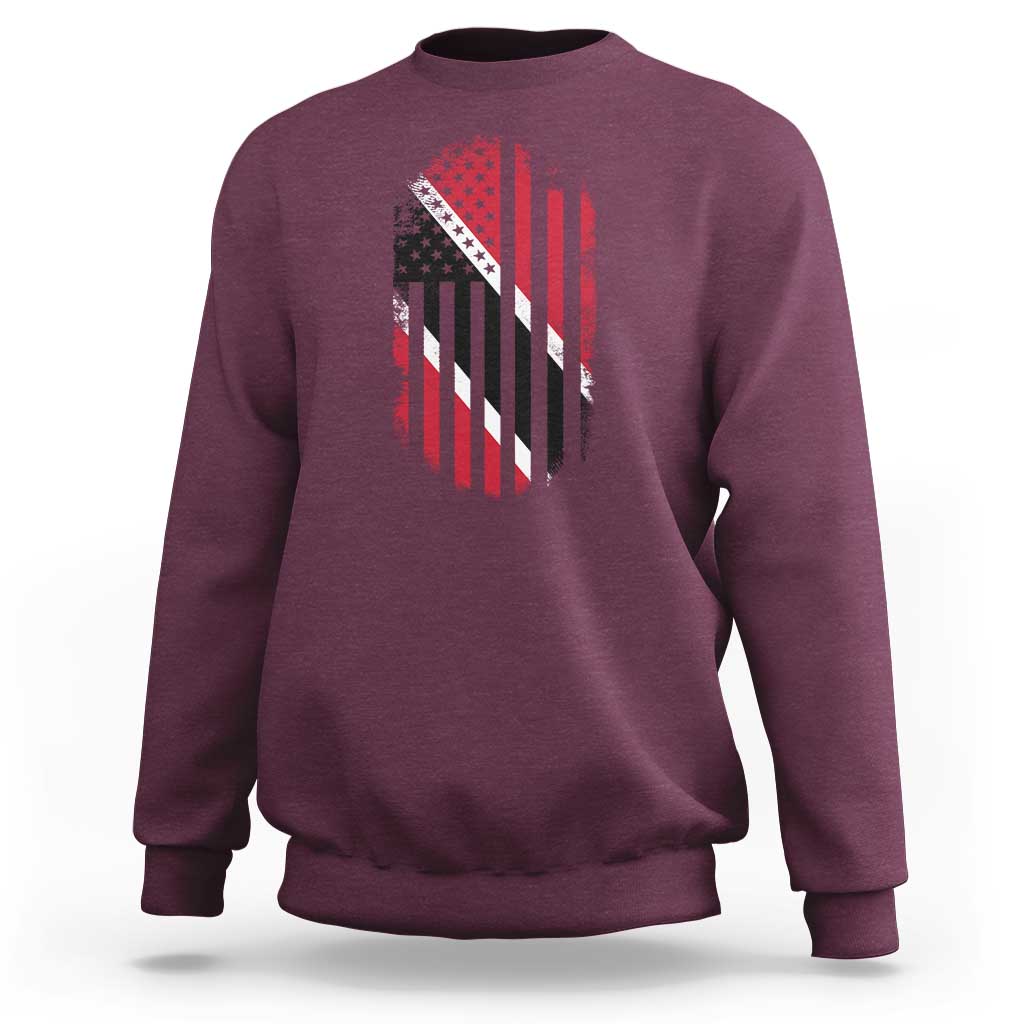 Trinidad And Tobago Trinidadian American Flag Sweatshirt - Wonder Print Shop