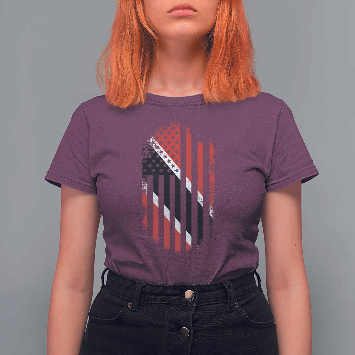 Trinidad And Tobago Trinidadian American Flag T Shirt For Women - Wonder Print Shop