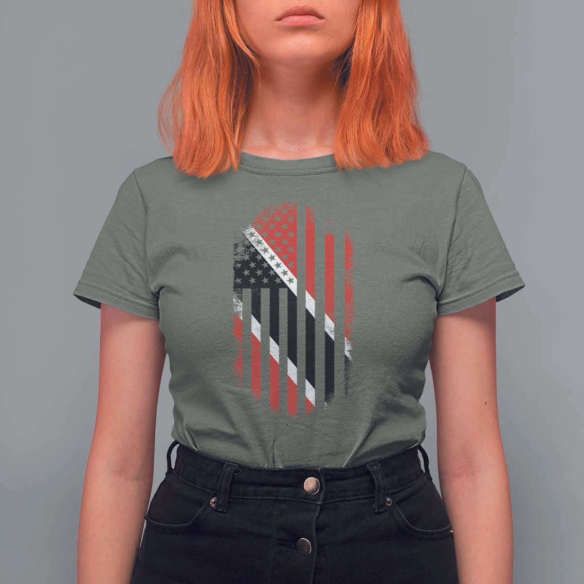 Trinidad And Tobago Trinidadian American Flag T Shirt For Women - Wonder Print Shop