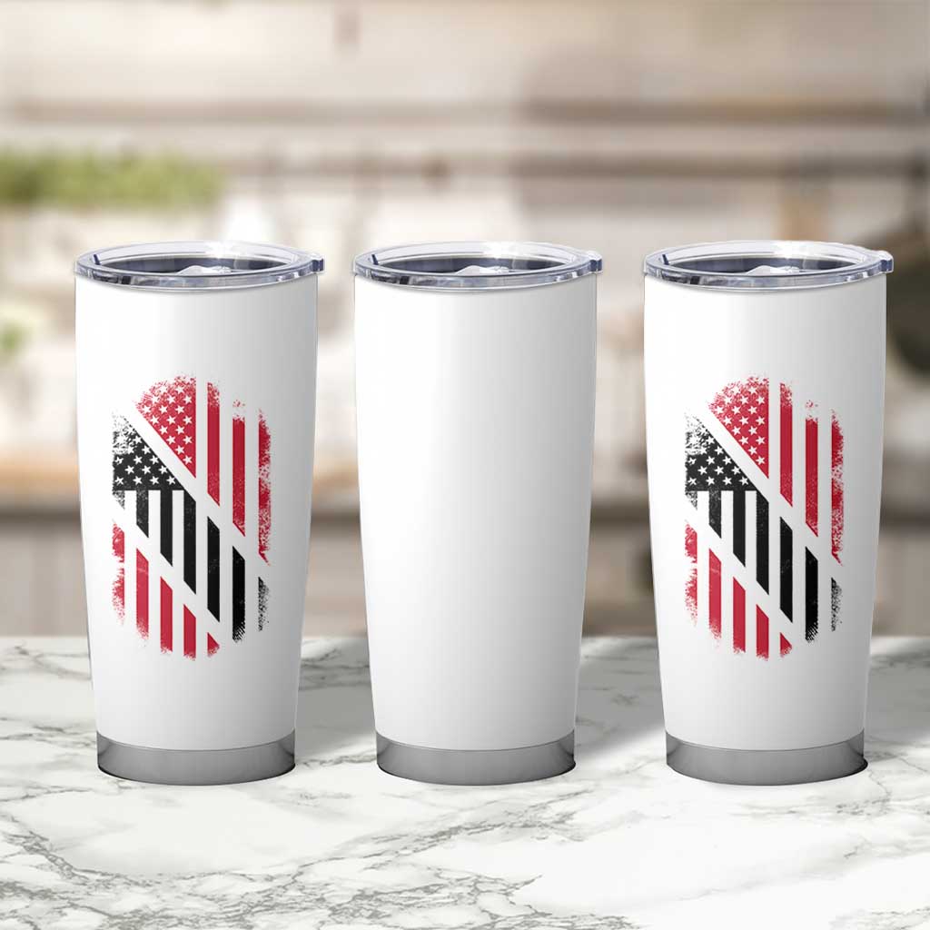 Trinidad And Tobago Trinidadian American Flag Tumbler Cup - Wonder Print Shop