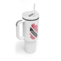Trinidad And Tobago Trinidadian American Flag Tumbler With Handle - Wonder Print Shop