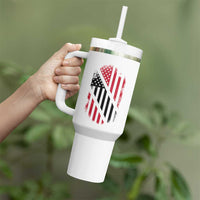 Trinidad And Tobago Trinidadian American Flag Tumbler With Handle - Wonder Print Shop