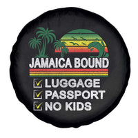 Jamaican Travel Vacation Trip Spare Tire Cover Jamaica Bound Luggage Passport No Kids - Wonder Print Shop