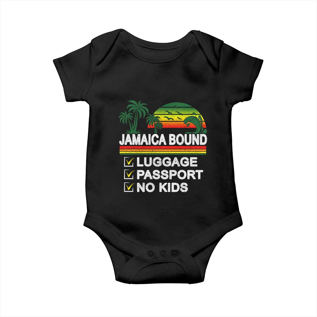 Jamaican Travel Vacation Trip Baby Onesie Jamaica Bound Luggage Passport No Kids - Wonder Print Shop