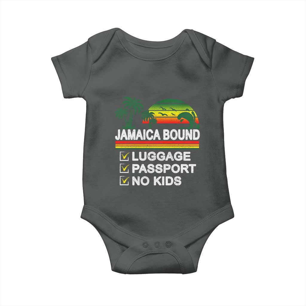 Jamaican Travel Vacation Trip Baby Onesie Jamaica Bound Luggage Passport No Kids - Wonder Print Shop