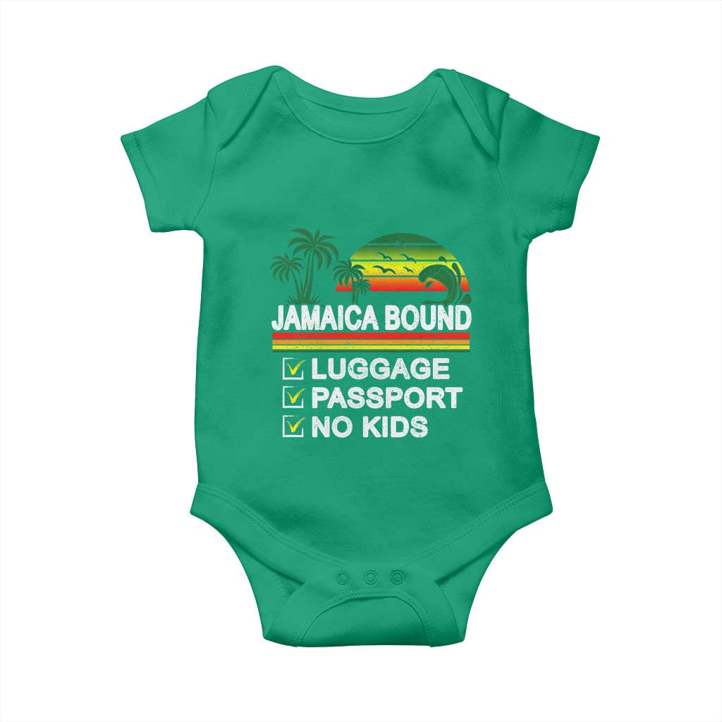 Jamaican Travel Vacation Trip Baby Onesie Jamaica Bound Luggage Passport No Kids - Wonder Print Shop