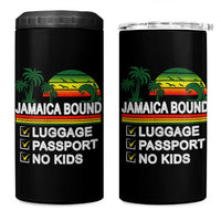 Jamaican Travel Vacation Trip 4 in 1 Can Cooler Tumbler Jamaica Bound Luggage Passport No Kids - Wonder Print Shop