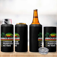 Jamaican Travel Vacation Trip 4 in 1 Can Cooler Tumbler Jamaica Bound Luggage Passport No Kids - Wonder Print Shop