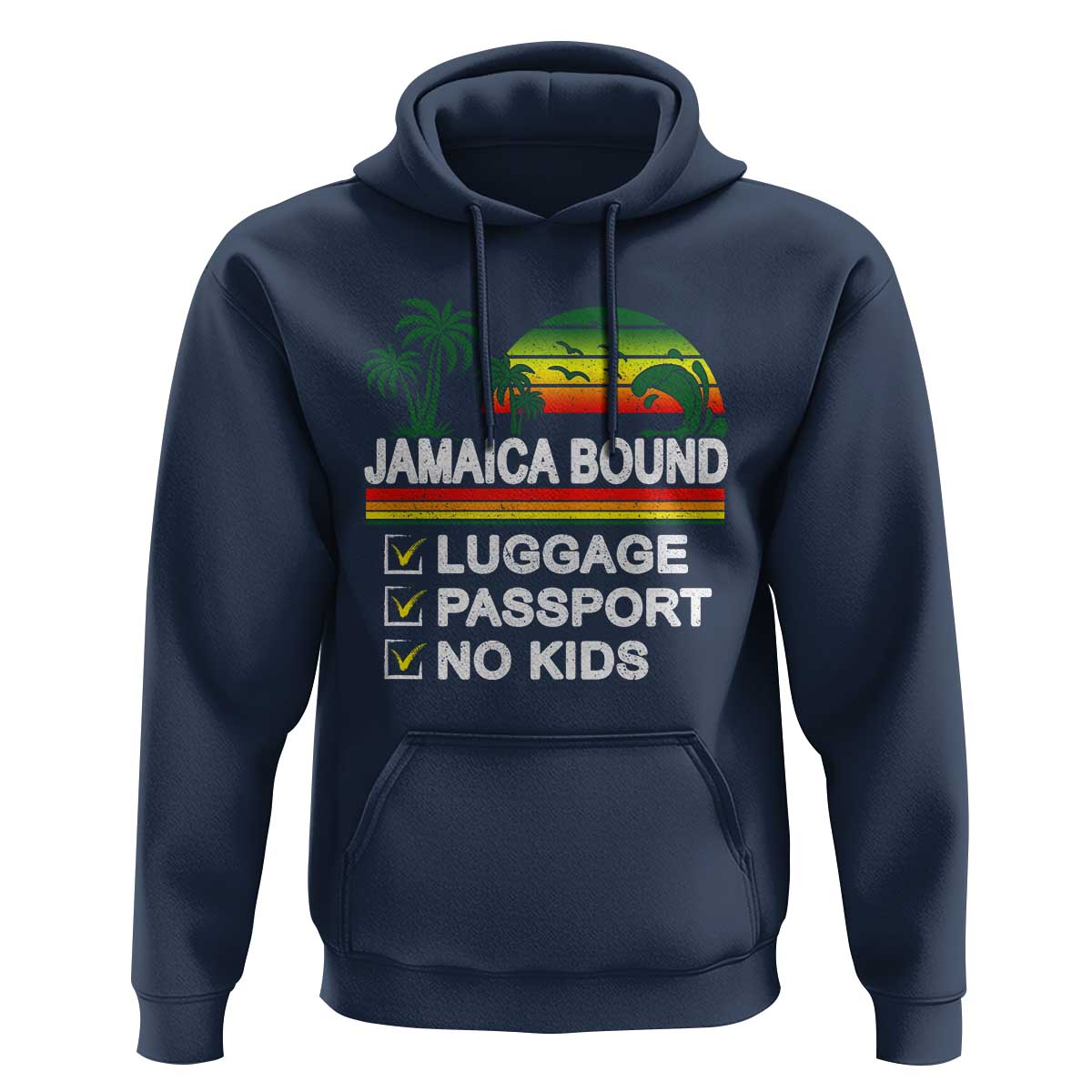Jamaican Travel Vacation Trip Hoodie Jamaica Bound Luggage Passport No Kids - Wonder Print Shop