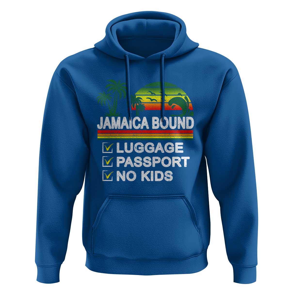 Jamaican Travel Vacation Trip Hoodie Jamaica Bound Luggage Passport No Kids - Wonder Print Shop