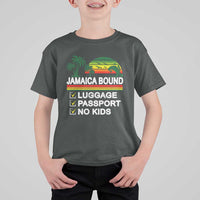 Jamaican Travel Vacation Trip T Shirt For Kid Jamaica Bound Luggage Passport No Kids - Wonder Print Shop