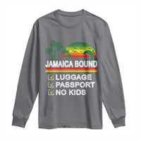 Jamaican Travel Vacation Trip Long Sleeve Shirt Jamaica Bound Luggage Passport No Kids - Wonder Print Shop