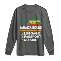 Jamaican Travel Vacation Trip Long Sleeve Shirt Jamaica Bound Luggage Passport No Kids - Wonder Print Shop