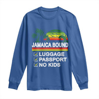 Jamaican Travel Vacation Trip Long Sleeve Shirt Jamaica Bound Luggage Passport No Kids - Wonder Print Shop