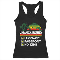 Jamaican Travel Vacation Trip Racerback Tank Top Jamaica Bound Luggage Passport No Kids - Wonder Print Shop