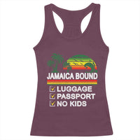 Jamaican Travel Vacation Trip Racerback Tank Top Jamaica Bound Luggage Passport No Kids - Wonder Print Shop