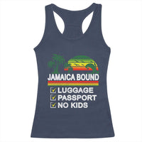 Jamaican Travel Vacation Trip Racerback Tank Top Jamaica Bound Luggage Passport No Kids - Wonder Print Shop
