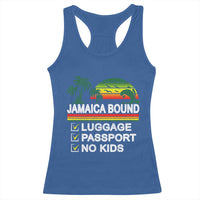 Jamaican Travel Vacation Trip Racerback Tank Top Jamaica Bound Luggage Passport No Kids - Wonder Print Shop