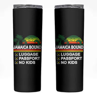 Jamaican Travel Vacation Trip Skinny Tumbler Jamaica Bound Luggage Passport No Kids - Wonder Print Shop