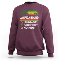 Jamaican Travel Vacation Trip Sweatshirt Jamaica Bound Luggage Passport No Kids - Wonder Print Shop