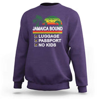 Jamaican Travel Vacation Trip Sweatshirt Jamaica Bound Luggage Passport No Kids - Wonder Print Shop