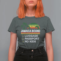 Jamaican Travel Vacation Trip T Shirt For Women Jamaica Bound Luggage Passport No Kids - Wonder Print Shop