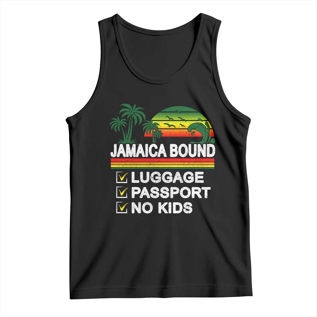 Jamaican Travel Vacation Trip Tank Top Jamaica Bound Luggage Passport No Kids - Wonder Print Shop