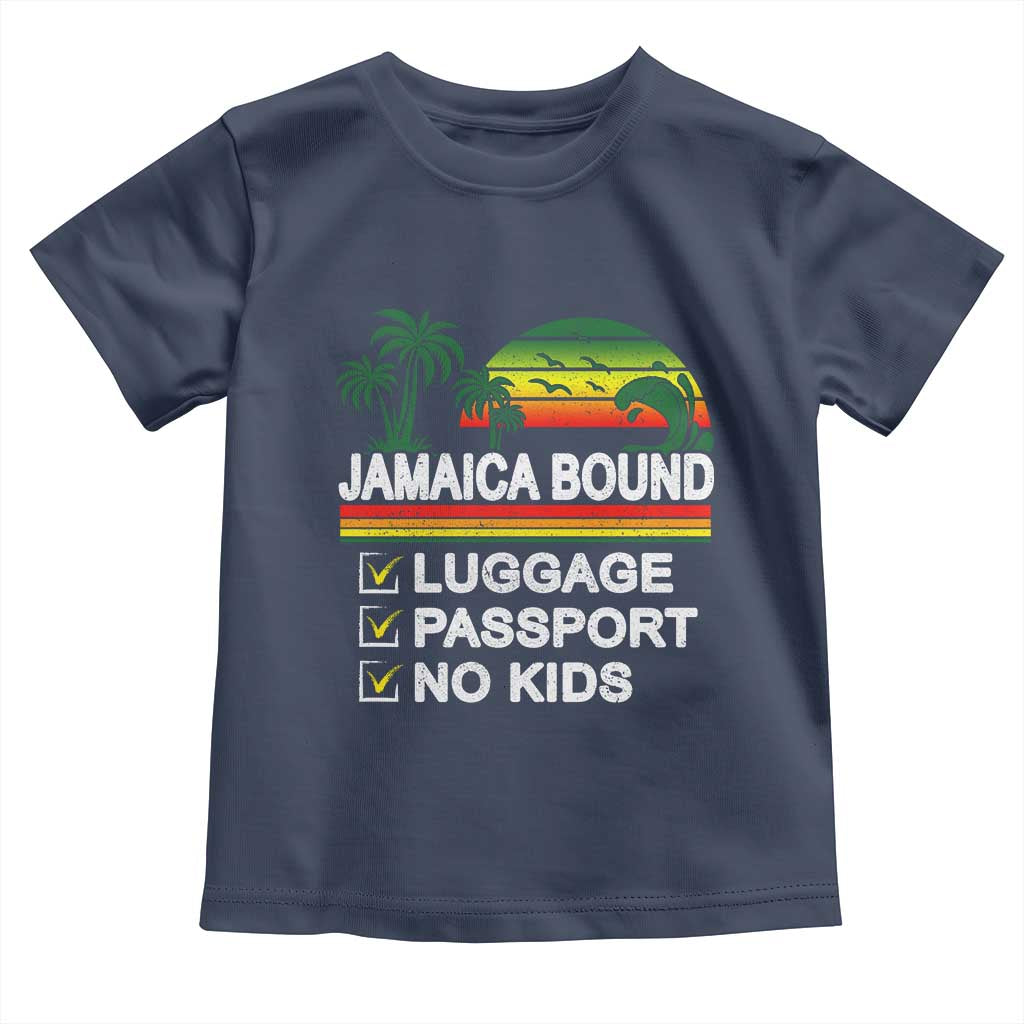 Jamaican Travel Vacation Trip Toddler T Shirt Jamaica Bound Luggage Passport No Kids - Wonder Print Shop