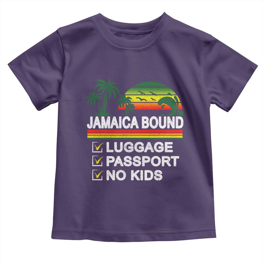 Jamaican Travel Vacation Trip Toddler T Shirt Jamaica Bound Luggage Passport No Kids - Wonder Print Shop