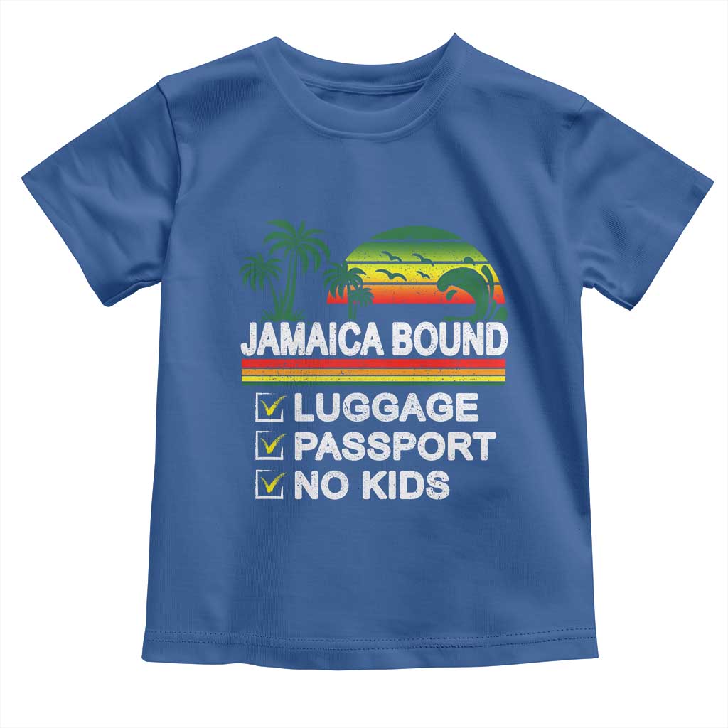 Jamaican Travel Vacation Trip Toddler T Shirt Jamaica Bound Luggage Passport No Kids - Wonder Print Shop