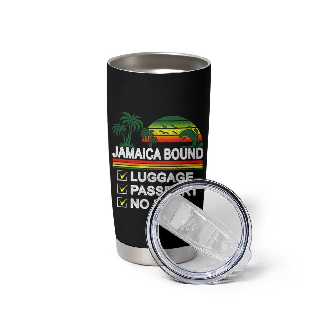 Jamaican Travel Vacation Trip Tumbler Cup Jamaica Bound Luggage Passport No Kids - Wonder Print Shop