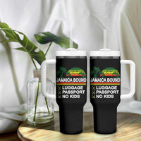 Jamaican Travel Vacation Trip Tumbler With Handle Jamaica Bound Luggage Passport No Kids - Wonder Print Shop
