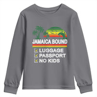Jamaican Travel Vacation Trip Youth Sweatshirt Jamaica Bound Luggage Passport No Kids - Wonder Print Shop