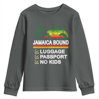 Jamaican Travel Vacation Trip Youth Sweatshirt Jamaica Bound Luggage Passport No Kids - Wonder Print Shop