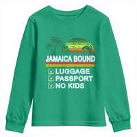 Jamaican Travel Vacation Trip Youth Sweatshirt Jamaica Bound Luggage Passport No Kids - Wonder Print Shop