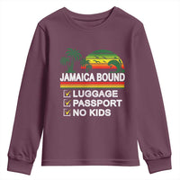 Jamaican Travel Vacation Trip Youth Sweatshirt Jamaica Bound Luggage Passport No Kids - Wonder Print Shop