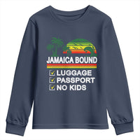 Jamaican Travel Vacation Trip Youth Sweatshirt Jamaica Bound Luggage Passport No Kids - Wonder Print Shop
