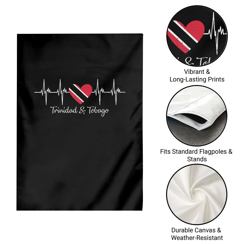 Trinidad And Tobago Heartbeat ECG Pulse Trinidadian Flag Garden Flag - Wonder Print Shop