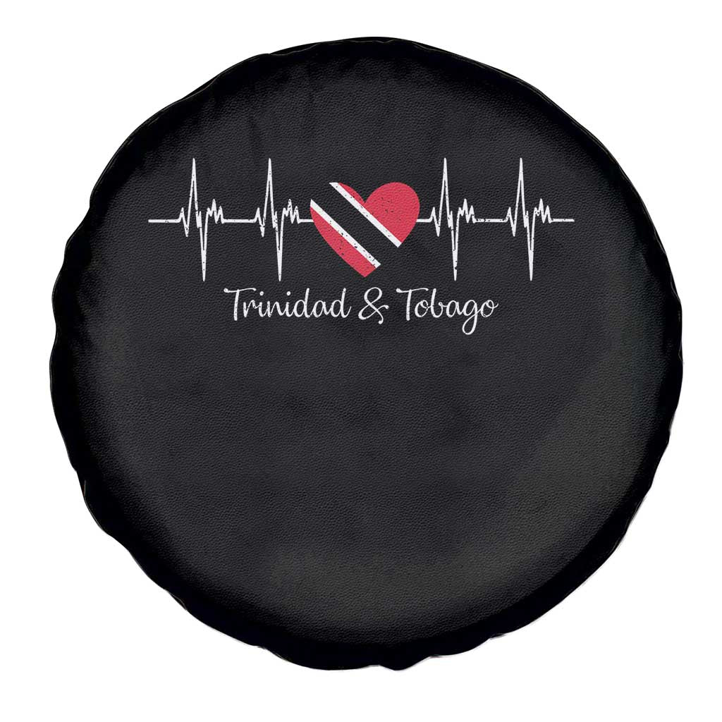 Trinidad And Tobago Heartbeat ECG Pulse Trinidadian Flag Spare Tire Cover - Wonder Print Shop