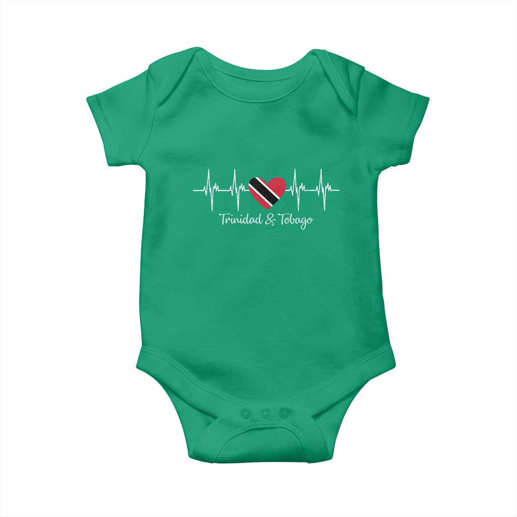 Trinidad And Tobago Heartbeat ECG Pulse Trinidadian Flag Baby Onesie - Wonder Print Shop
