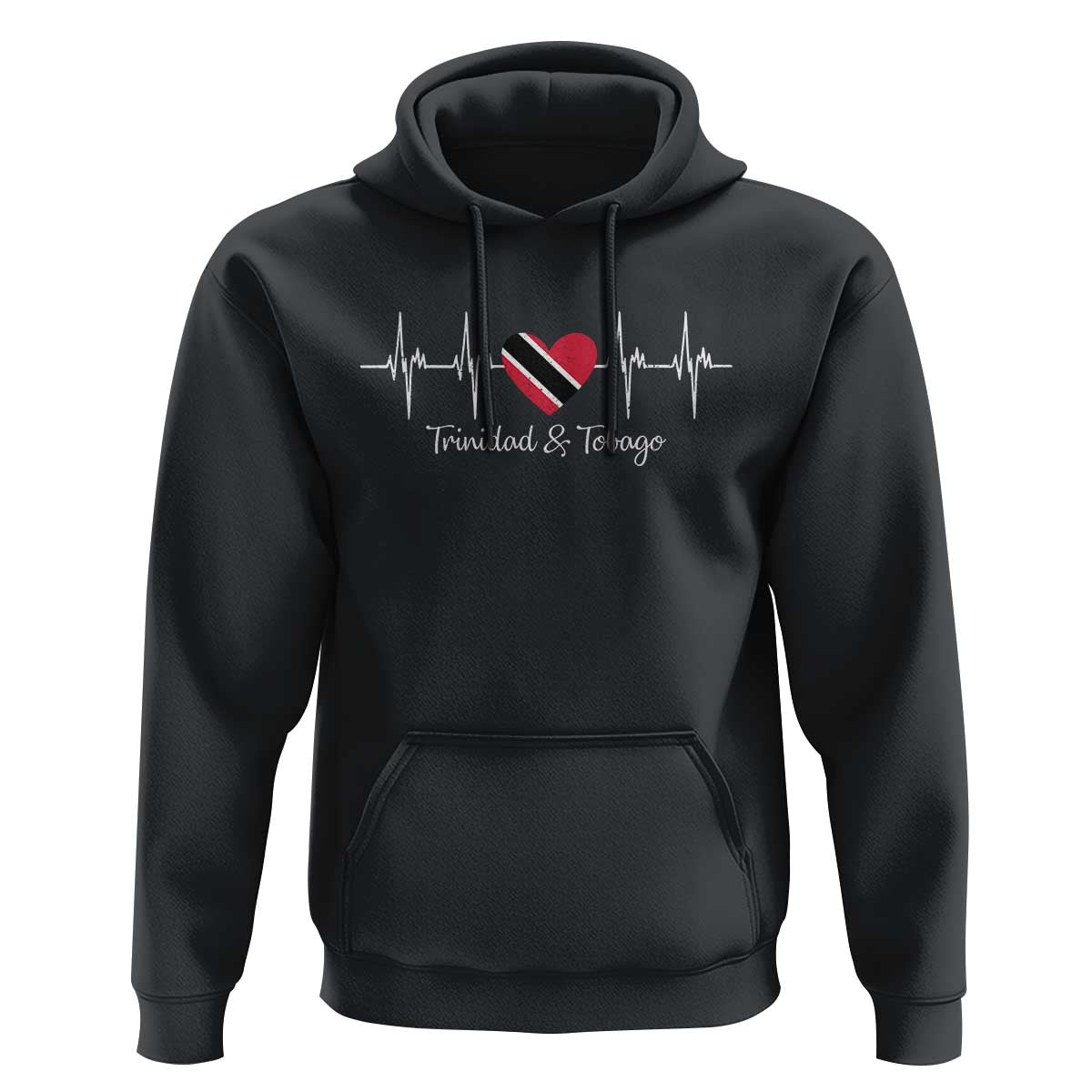 Trinidad And Tobago Heartbeat ECG Pulse Trinidadian Flag Hoodie - Wonder Print Shop