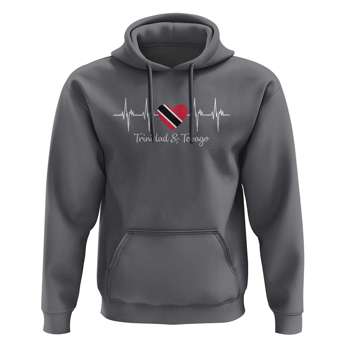 Trinidad And Tobago Heartbeat ECG Pulse Trinidadian Flag Hoodie - Wonder Print Shop
