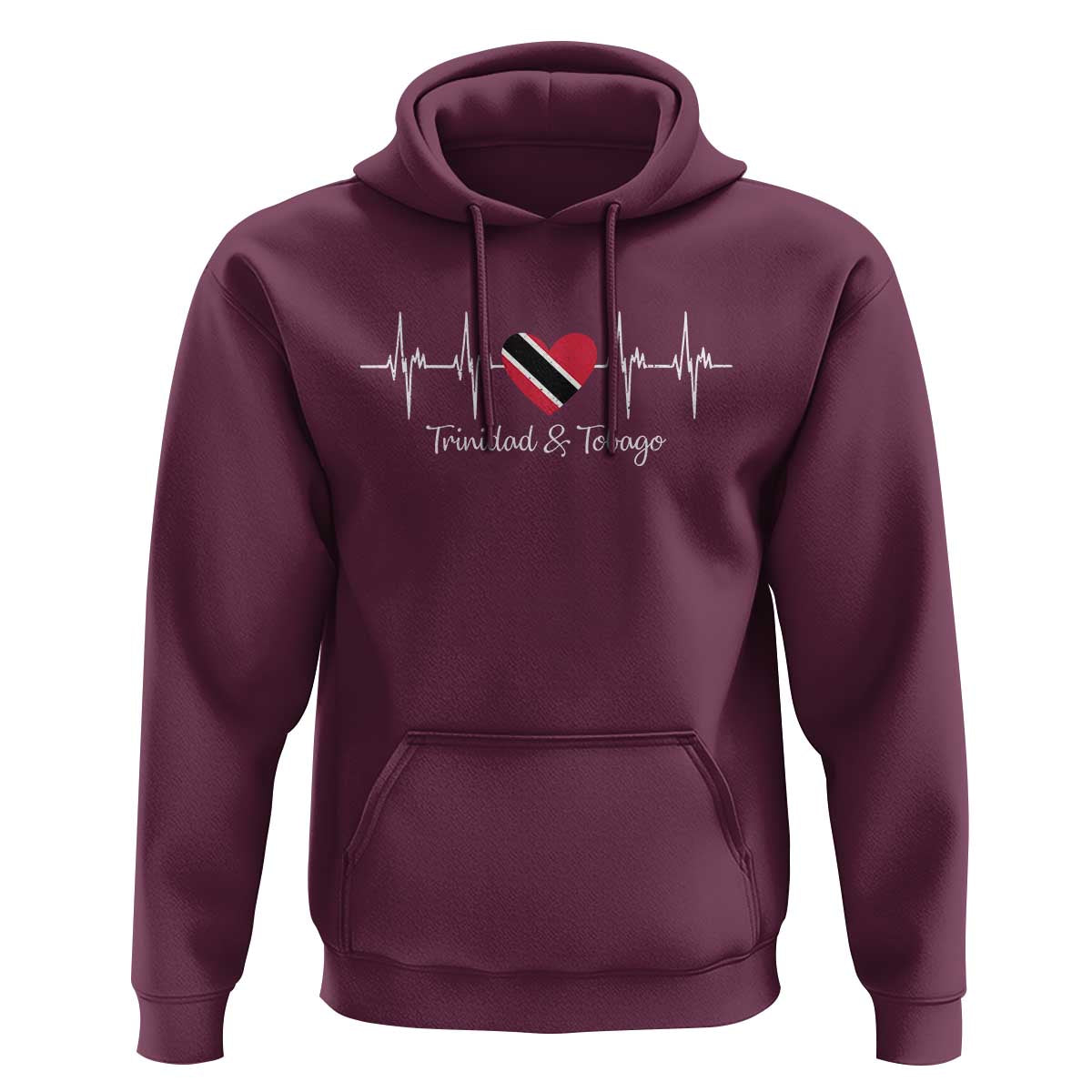 Trinidad And Tobago Heartbeat ECG Pulse Trinidadian Flag Hoodie - Wonder Print Shop