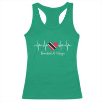 Trinidad And Tobago Heartbeat ECG Pulse Trinidadian Flag Racerback Tank Top - Wonder Print Shop
