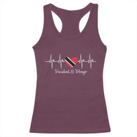 Trinidad And Tobago Heartbeat ECG Pulse Trinidadian Flag Racerback Tank Top - Wonder Print Shop